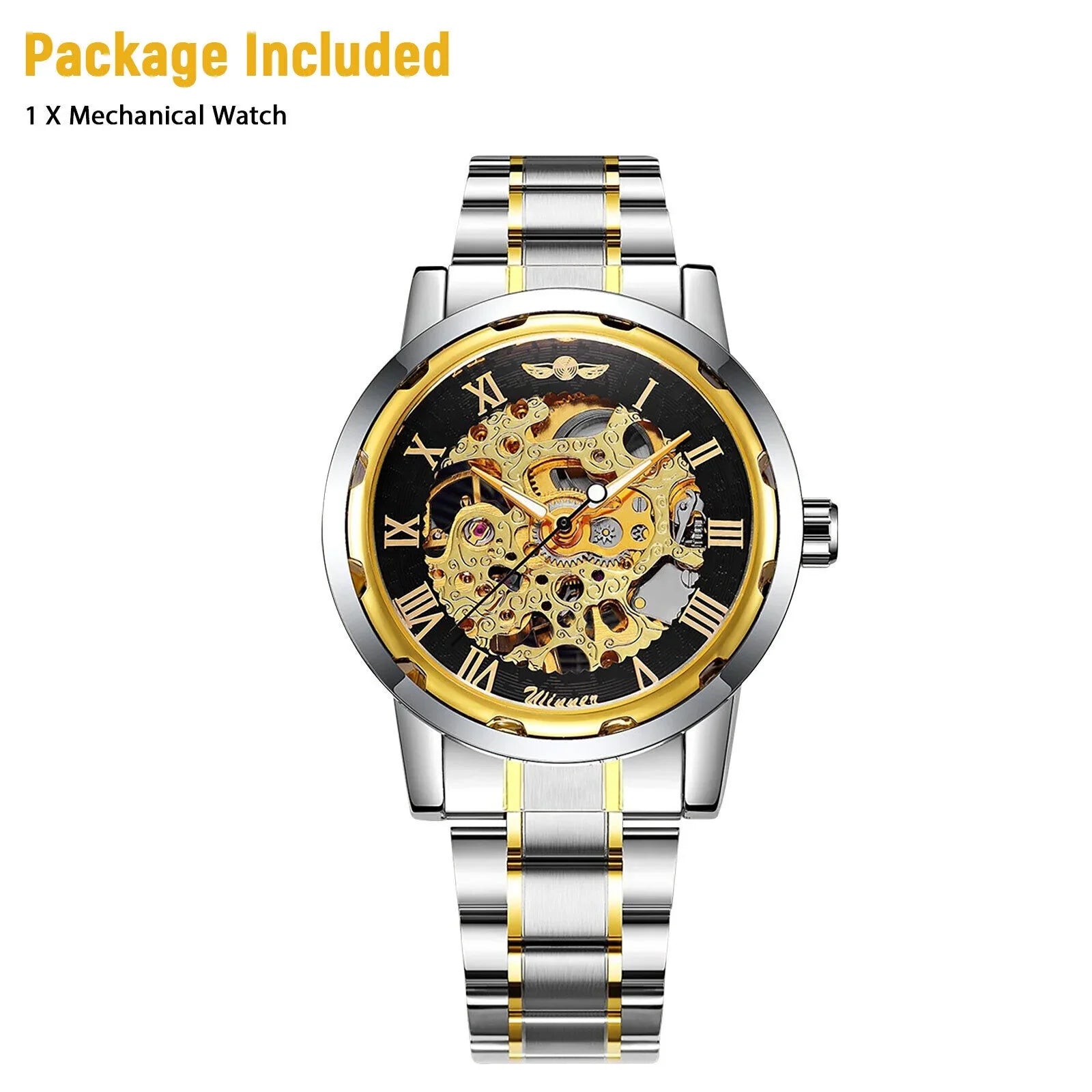 Watch Wristwatch Automatic US Stainless Men's Steel Luxury Mechanical Waterproof