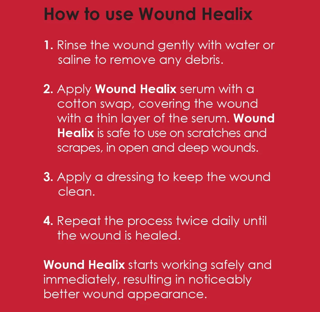'- Healix Wound Serum & Wound Burn Care Patented Rapid