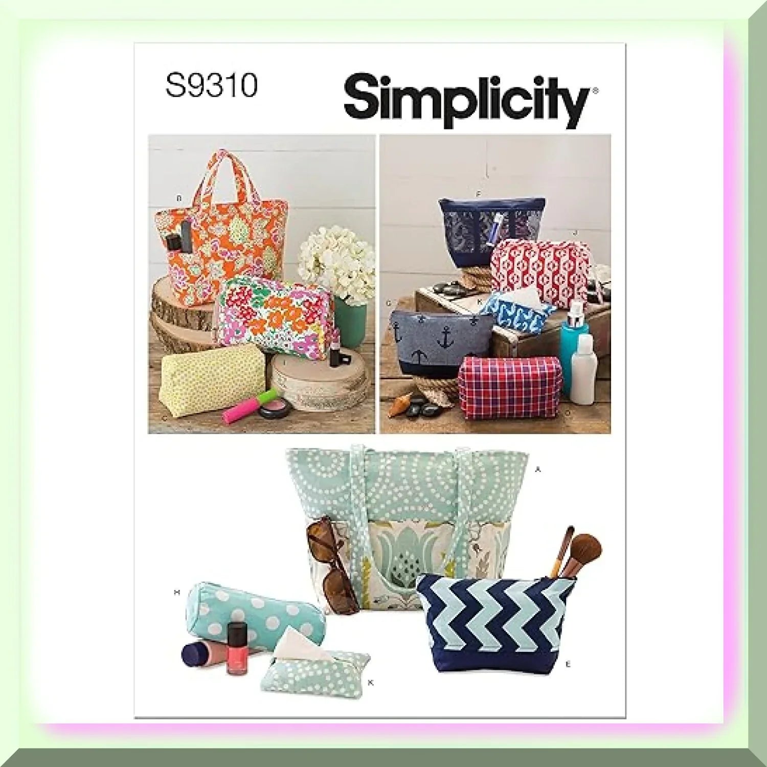 Sewing Couture White Code - Chic Carryall 9310, & Versatile Pattern Stylish, Bag, Cosmetic Tote One Size,