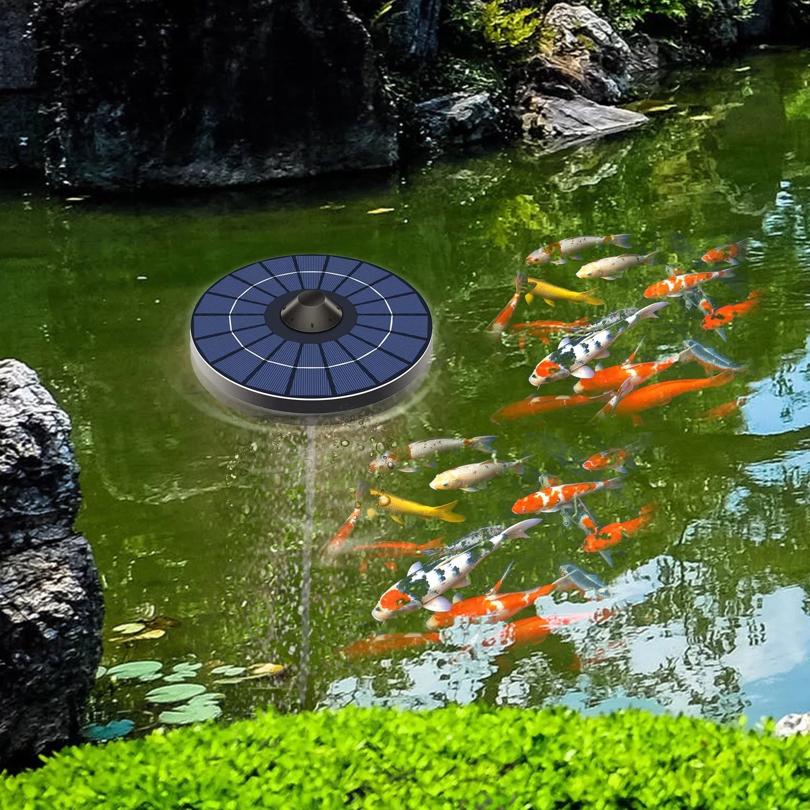 Birdbath Air Fountain Aerator Pond and Circulation Bubble for Stone Pond Pump With Small Arealer Solar Hose Aerator Pond FishOxygenator
