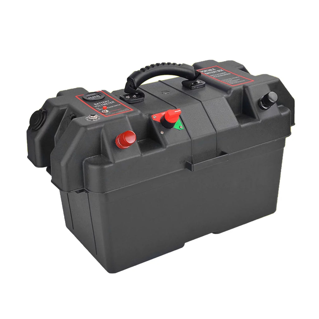 Battery Motor Battery Carrier Trailer Batteries Battery Box Travel Waterproof Dual Box USB SUV Motor RV for Trolling ATV Ports Box Car