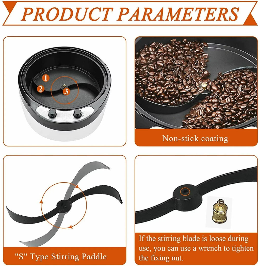 Coffee for 110V Shanna Home Electric Commercial Bean Roaster Coffee 800W 800G Roaster Machine