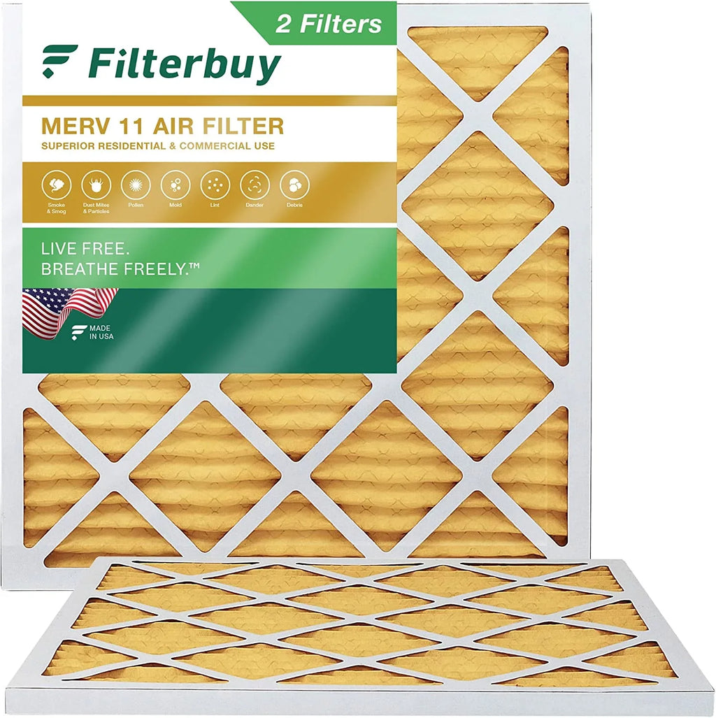 11 Furnace (2-Pack) Filters Filterbuy Pleated Air HVAC MERV 25x25x1 AC