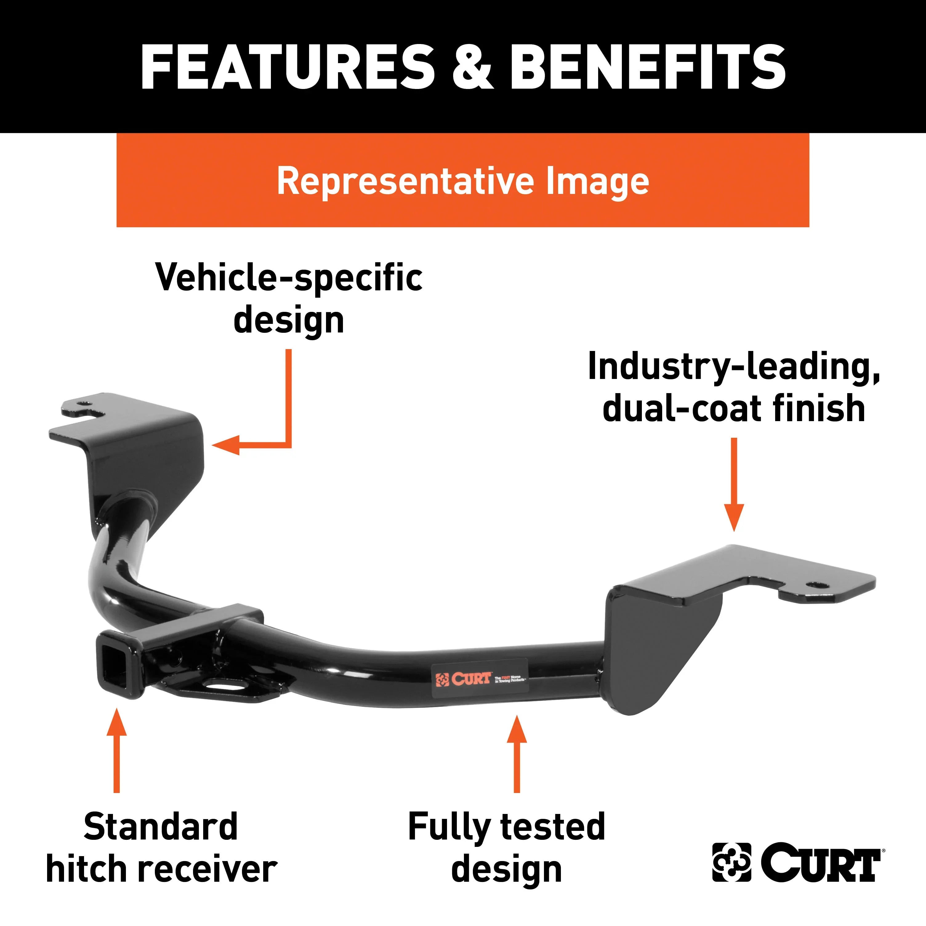 11433 1-1/4-Inch CURT Hitch, Select Compatible Spark Class Receiver, Trailer 1 with Chevrolet