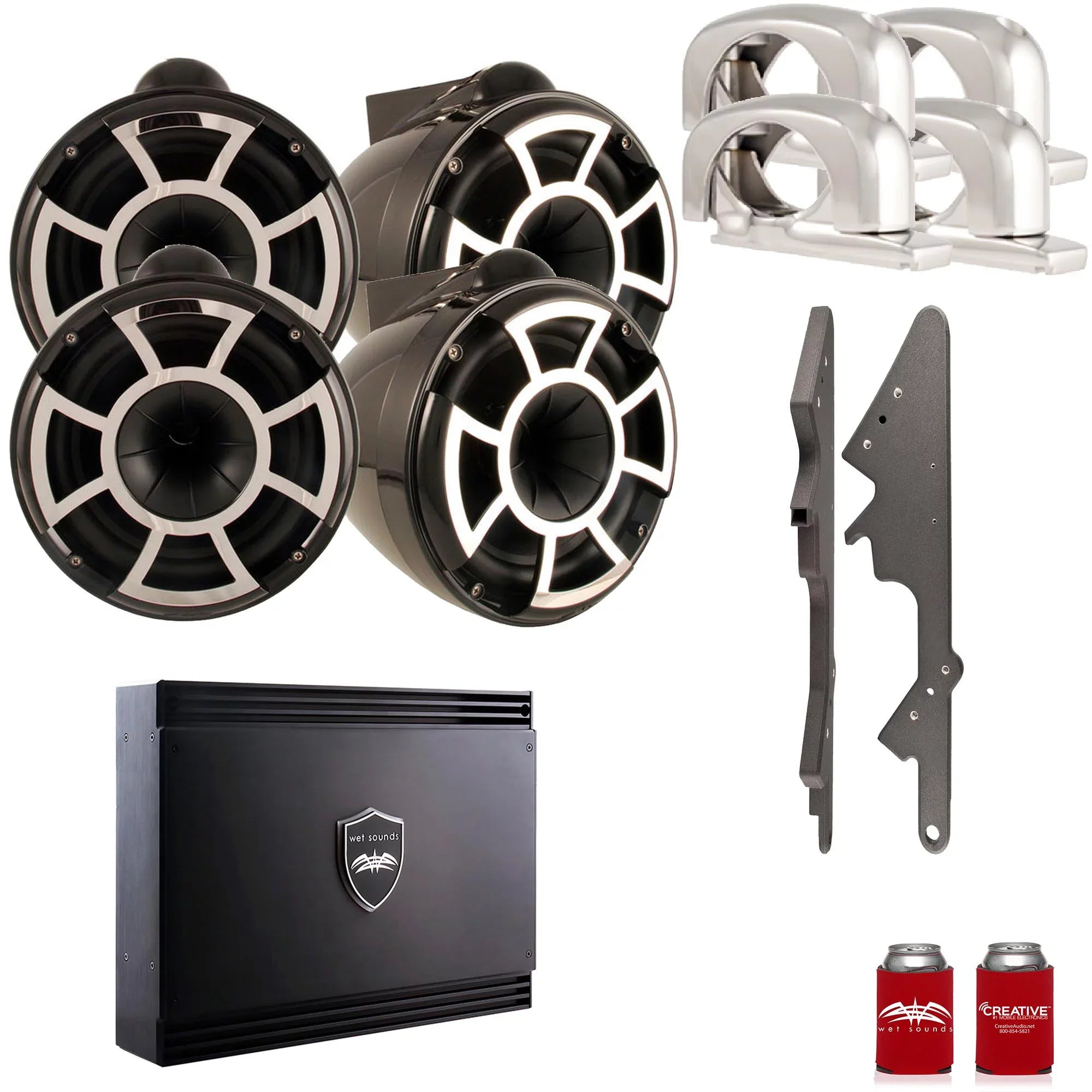 with Black Wet Swivel Speakers & 10" Two G3: Tower Adapters REV10B-SC SDX2 Sounds of Malibu For Pairs Amplifier G3
