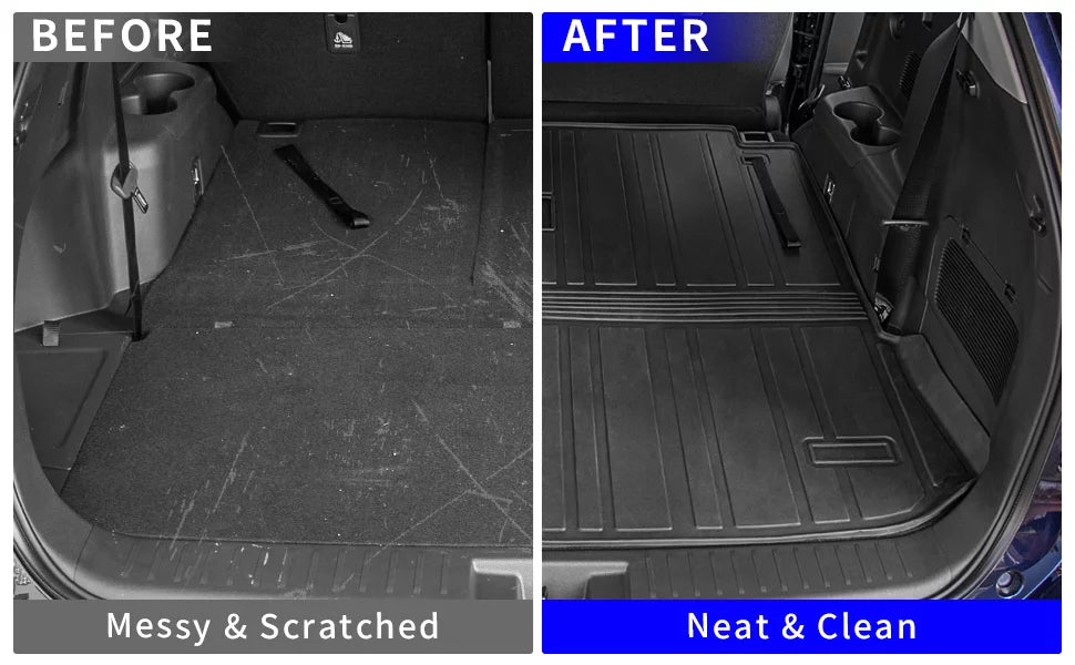 7 Trunk Mat 2020-2024 Seat Toyota Accessories TPE Mat with with Back Highlander Cargo Mat Trunk Liner Mat) 2022 Backrest Highlander Compatible Cover Protector (2020-2023, Cargo Seats