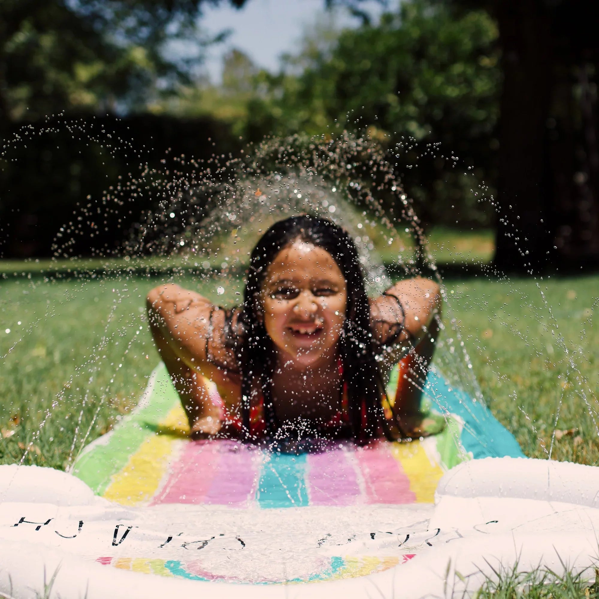 Foot Rae -16 Mat, 5+ & Float, CocoNut Sliding Sprinkler, Age Rainbow Dunn: Water Durable Slide Ride Slide Splash Splish