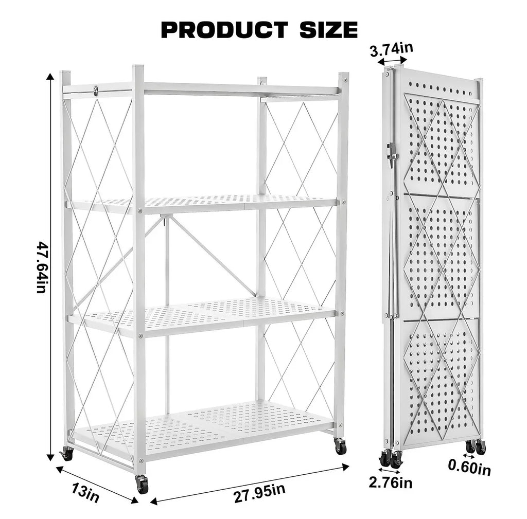 QRInnovations Heavy Duty Tier Modern Style White Shelving Storage Metal Rack 3/4
