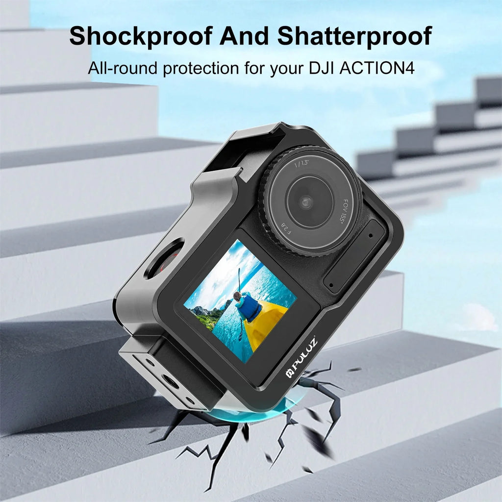 for Alloy Camera Aluminum DJI Frame Cage Protective PULUZ for Camera 4/3,