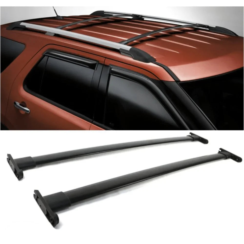 Roof For Aluminum Police Explorer Bar 2Pc Rack Ford Utility Black Interceptor