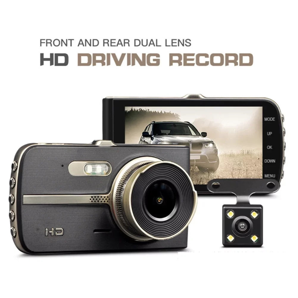 recorder driving CAR 4 HD inch vision lens car DVR night CAMERA dual