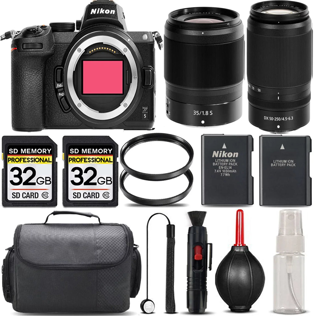 VR Battery Nikon Mirrorless + f/1.8 + + + Version S Cleaning Filter International + 50-250mm UV 64GB f/4.5-6.3 Backup with Z5 + - Lens Kit Storage 35mm Case Lens