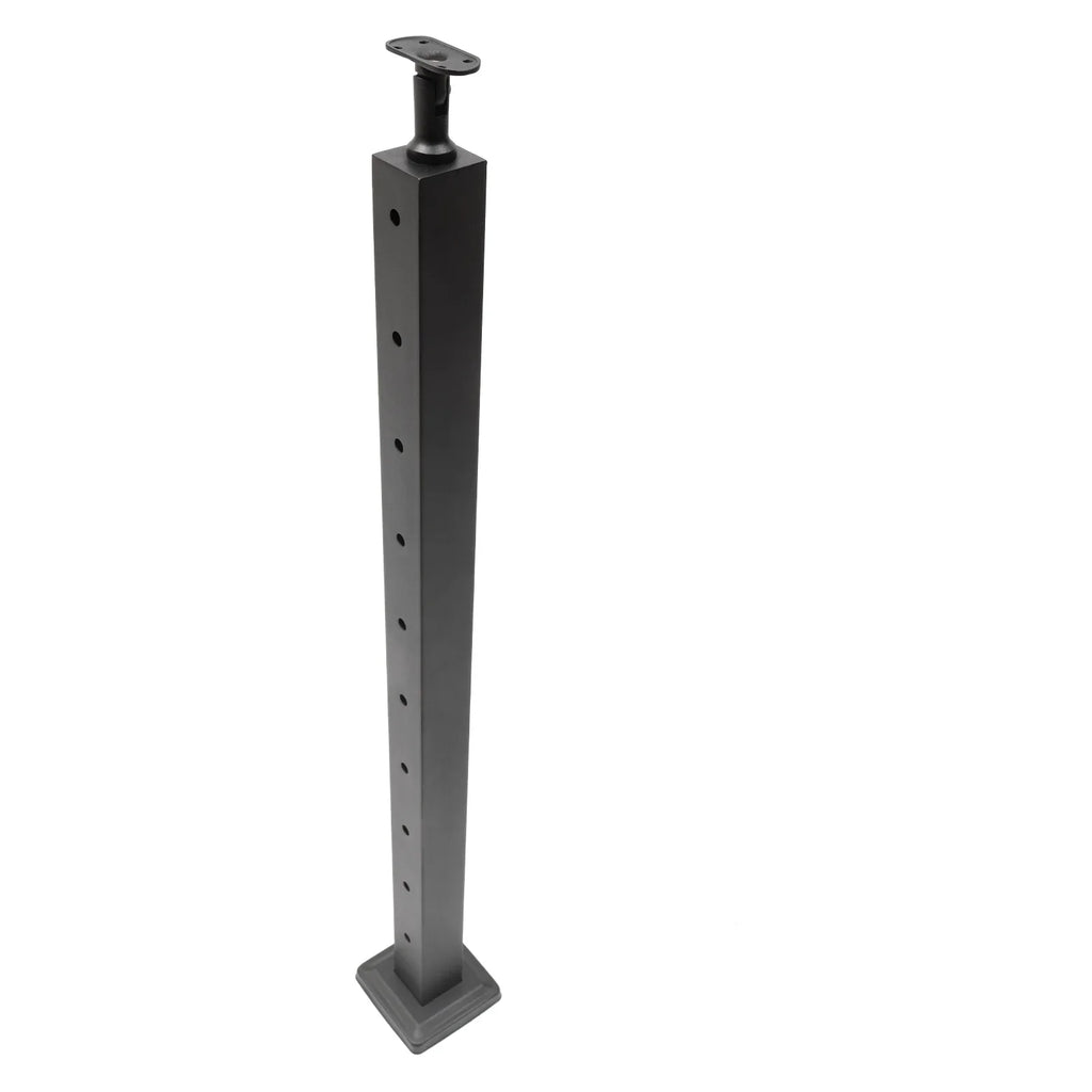Wood Steel Two Railing Post Stainless Level Fence Post Cable System Railing Sides for Square Deck Concrete Pre-Drilled Cable 36''x2''x2'' Level