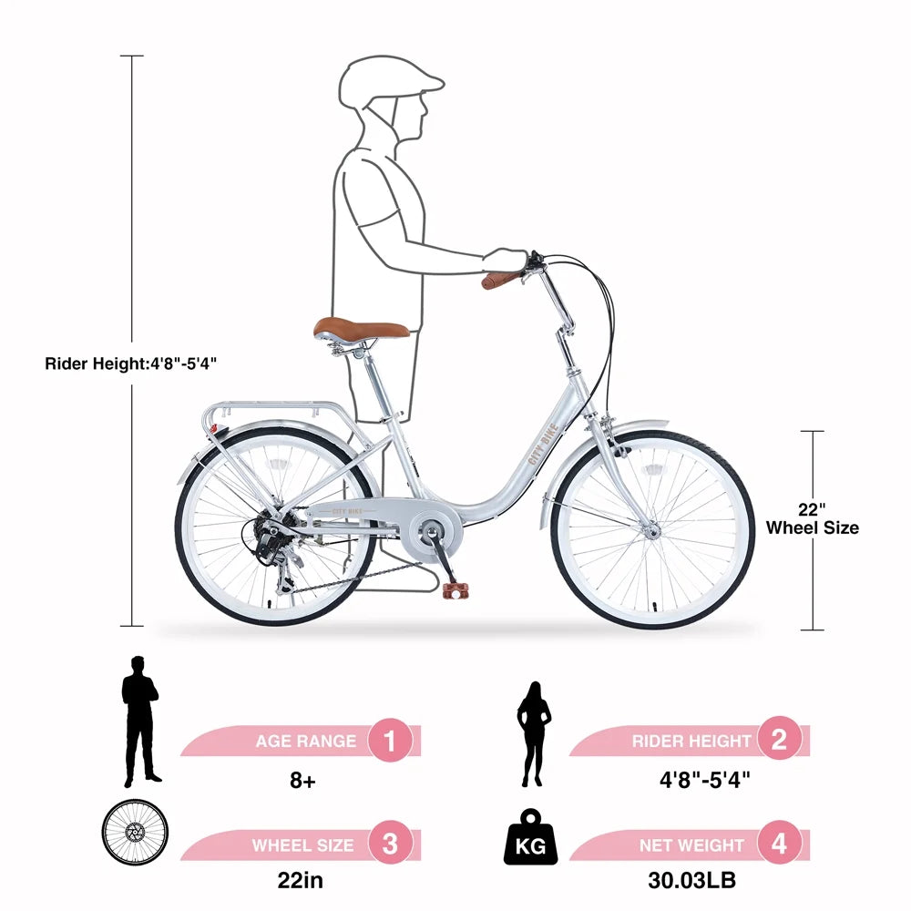 Bicycle for 8+Years, Inch Shifter Kids Alloy je Ages Bike 22 jx derailleur,Silver Frame,7-speed and Yone Girls Aluminium