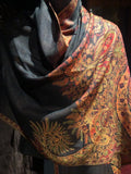 Pashmina Brocade Red Vintage Scarf Paisley Black Wrap