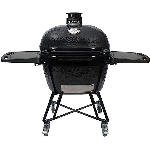 Oval - XL Steel 400 Side Grill Cradle, Grates Kamado Primo Shelves, Stainless Ceramic All-In-One And (2021) With PGCXLC