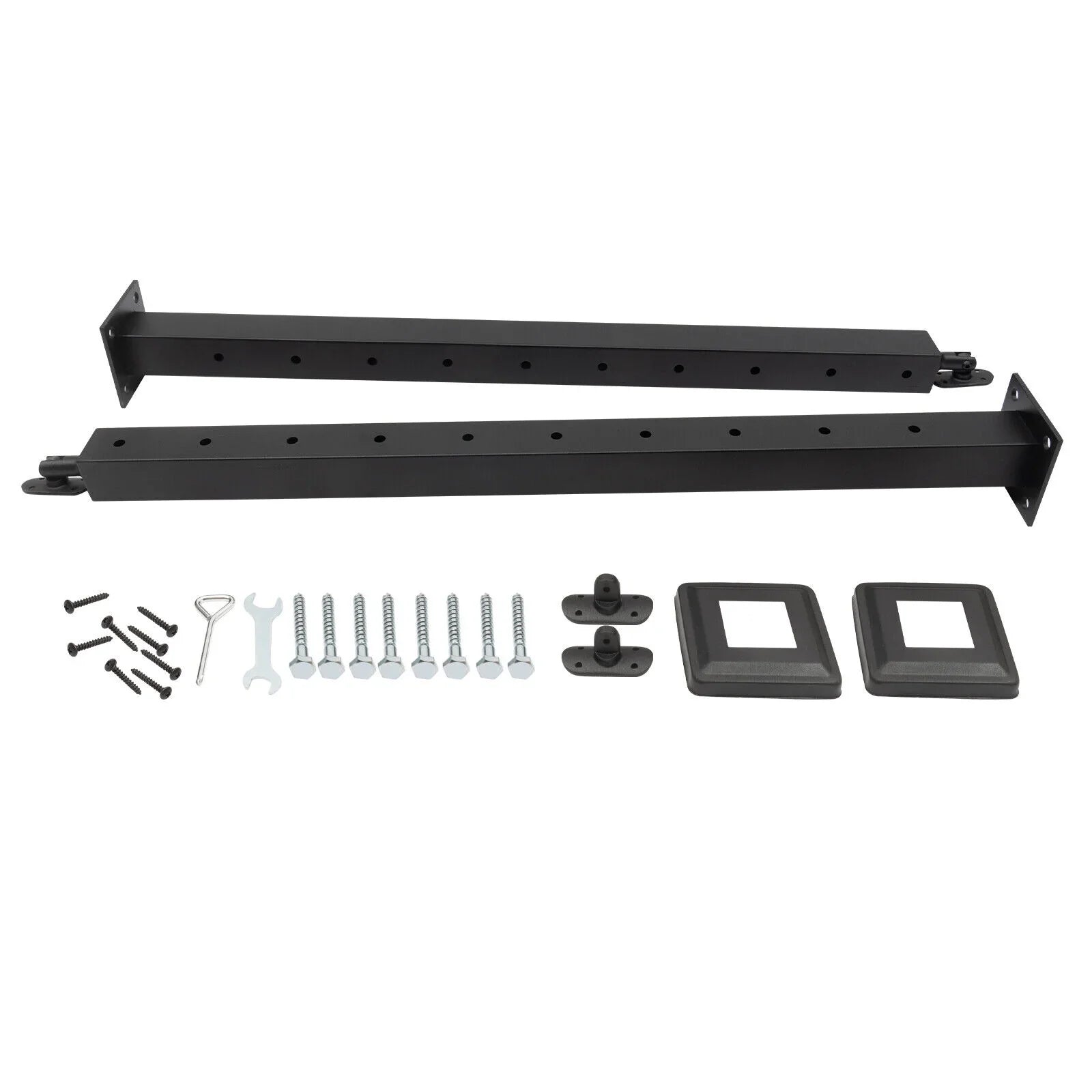 Wood Steel Two Railing Post Stainless Level Fence Post Cable System Railing Sides for Square Deck Concrete Pre-Drilled Cable 36''x2''x2'' Level