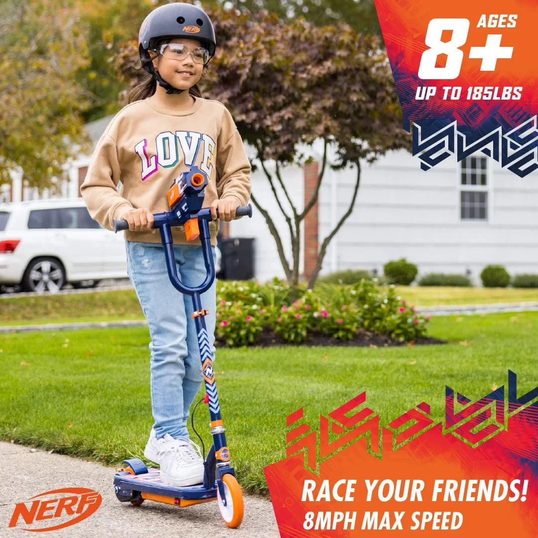 up Blaster, NERF Scooter Volt Ages for 12 Scooter, Kids Foldable 8 Electric Scooter and with Kick