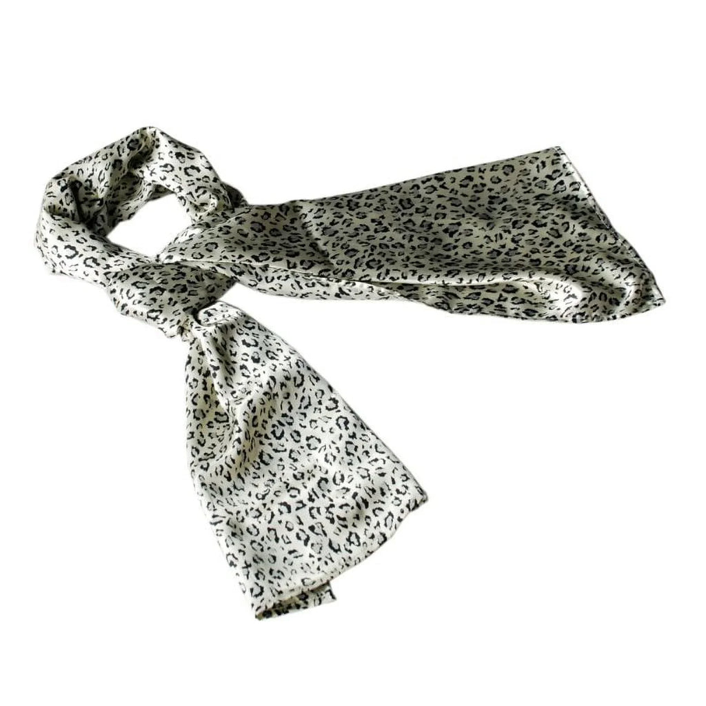 Leopard Animal Blancho Print Elegant Silk Soft Ivory Exquisitely Scarf/Wrap/Shawl(Large)