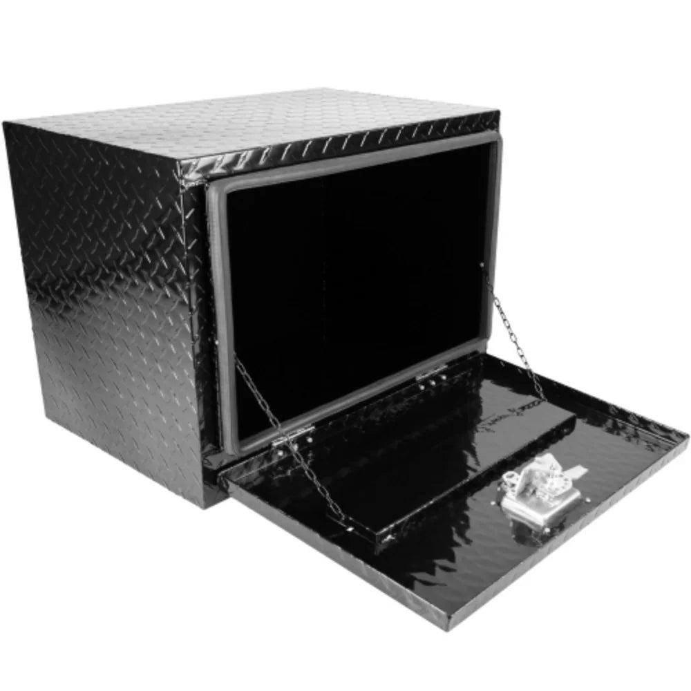 RV + and Trailer Tool Up Plated Keys Square Square Pick Lock Stripes Storage Box Black with 24"(24.2"¡Á17.1"¡Á17.9") Bed 24 Toolbox + Truck Waterproof Black Aluminum - + Organizer box Inch Aluminum