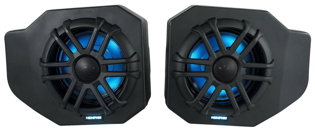Audio RNGR65FE Pair For Ranger Polaris 2018+ Speakers+Amp Tower Memphis Pods+LED