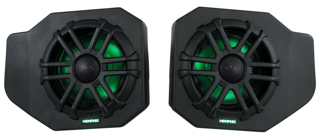 Audio RNGR65FE Pair For Ranger Polaris 2018+ Speakers+Amp Tower Memphis Pods+LED