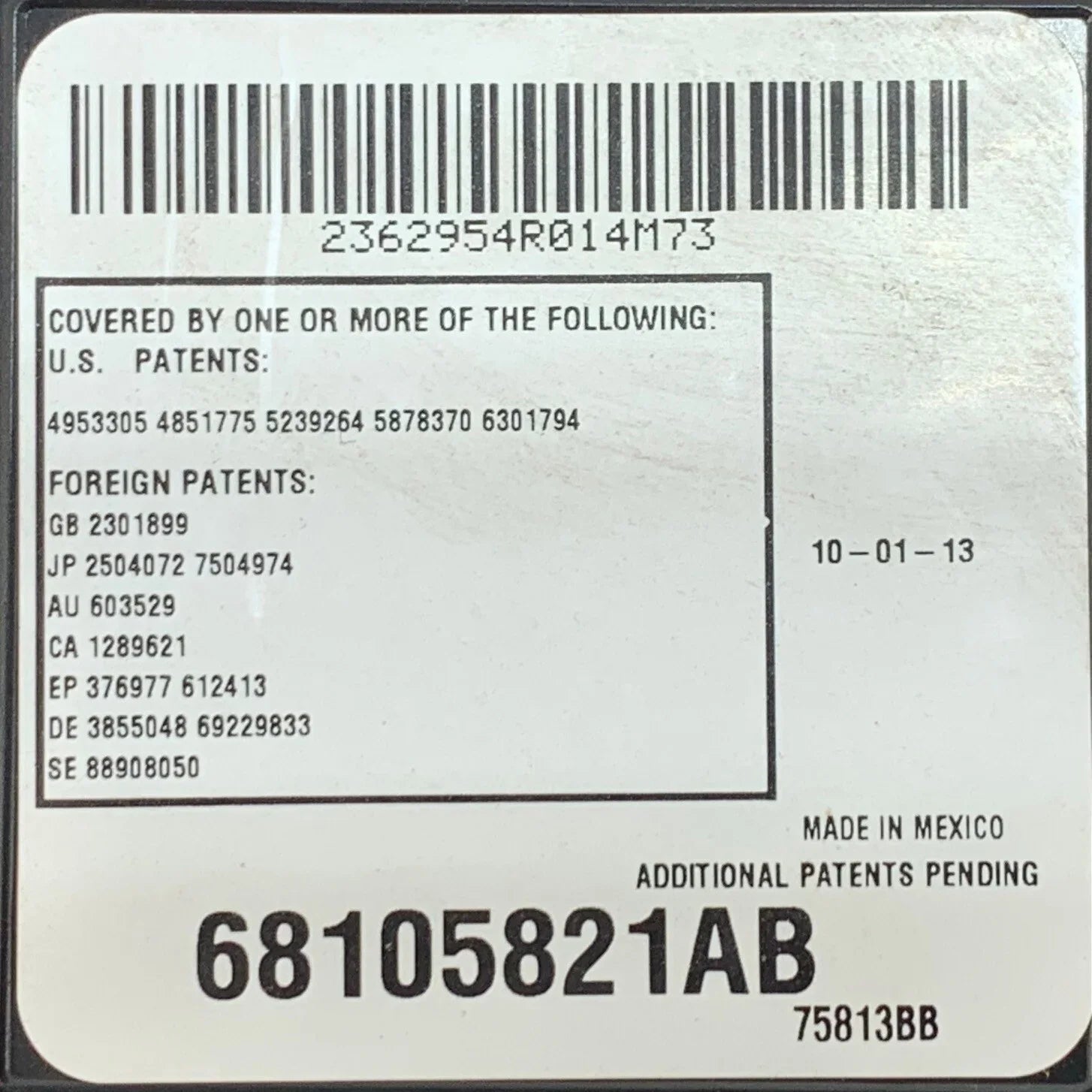 1500 Roof Ram Dodge OEM 2013-2015 Console Gray/Black Overhead Pre-Owned (Good)