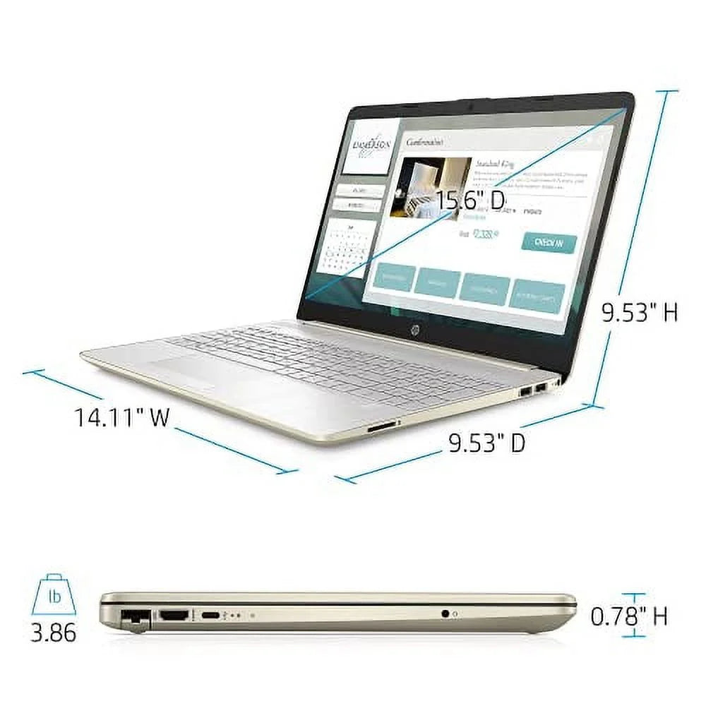 NVMe BT 4-Core i5-1135G7 Xe 11 2022 PC Iris DDR4 HP Intel SSD Backlit Gold w/RE WiFi AC Intel FHD Pro Webcam 11th 256GB Accessories RAM 15.6" Laptop Keyboard HDMI Graphics Windows RJ45 USB-C 8GB