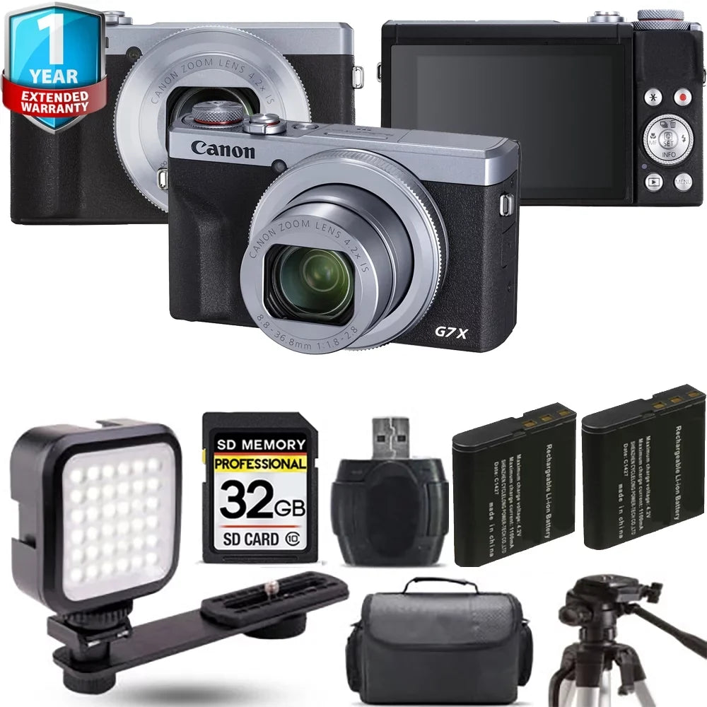 '+ (Silver) Extra Warranty LED Camera Battery Canon Yr III G7 PowerShot + Mark X Digital +1