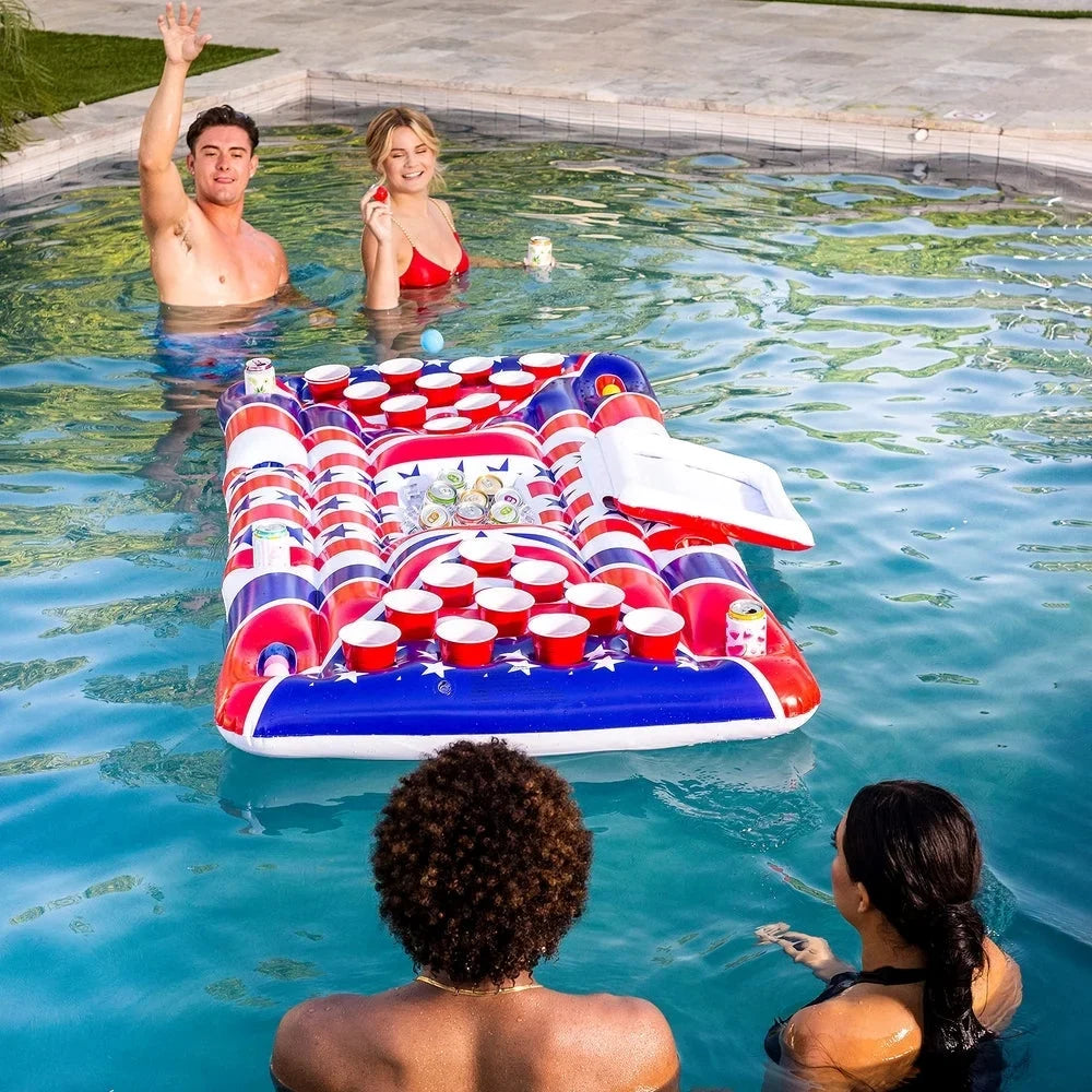Float Beer Floating Flag American Built-In Cooler Pong with