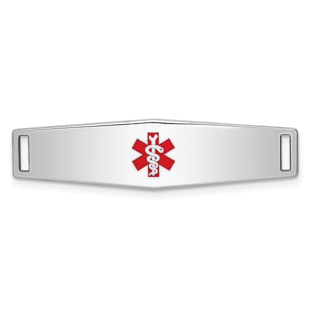 Id Bracelet 925 for W- Auriga Sterling 37inch, Silver inch for Women(L- 9mm) Plate Medical
