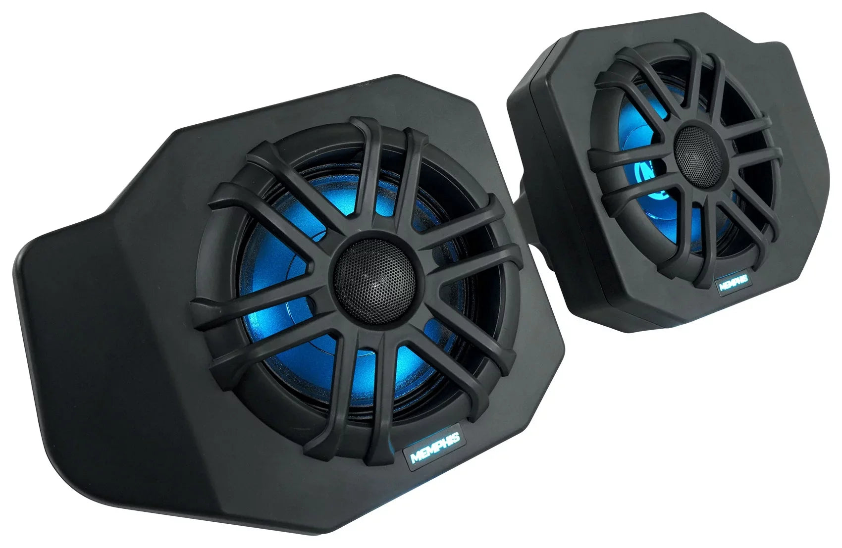 Audio RNGR65FE Pair For Ranger Polaris 2018+ Speakers+Amp Tower Memphis Pods+LED