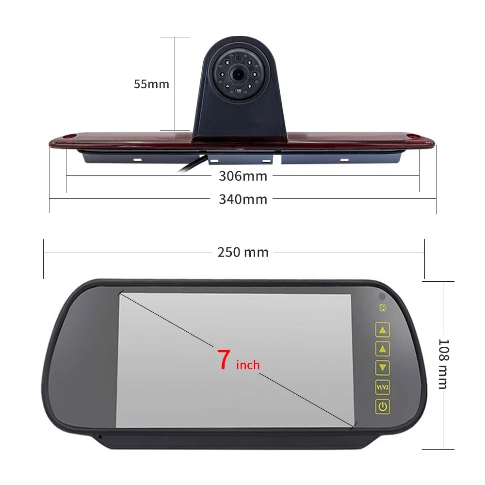7 for Backup Mercedes-Benz Brake ERYUE 7 LED Fesjoy with XIXIAN Parking Light Sazoley Camera, Backup Sprinter 7 , 7 Mercedes- Dabey Compatible Crafter Camera Light 7 Monitor N Dazzduo in Brake Vans