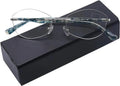 Glasses Protect Fashion Light Women Computer Blocking Rimless Reading 2.5 Ladies Frame, UV400 Readers Blue AQWANO Designer Clear Lens