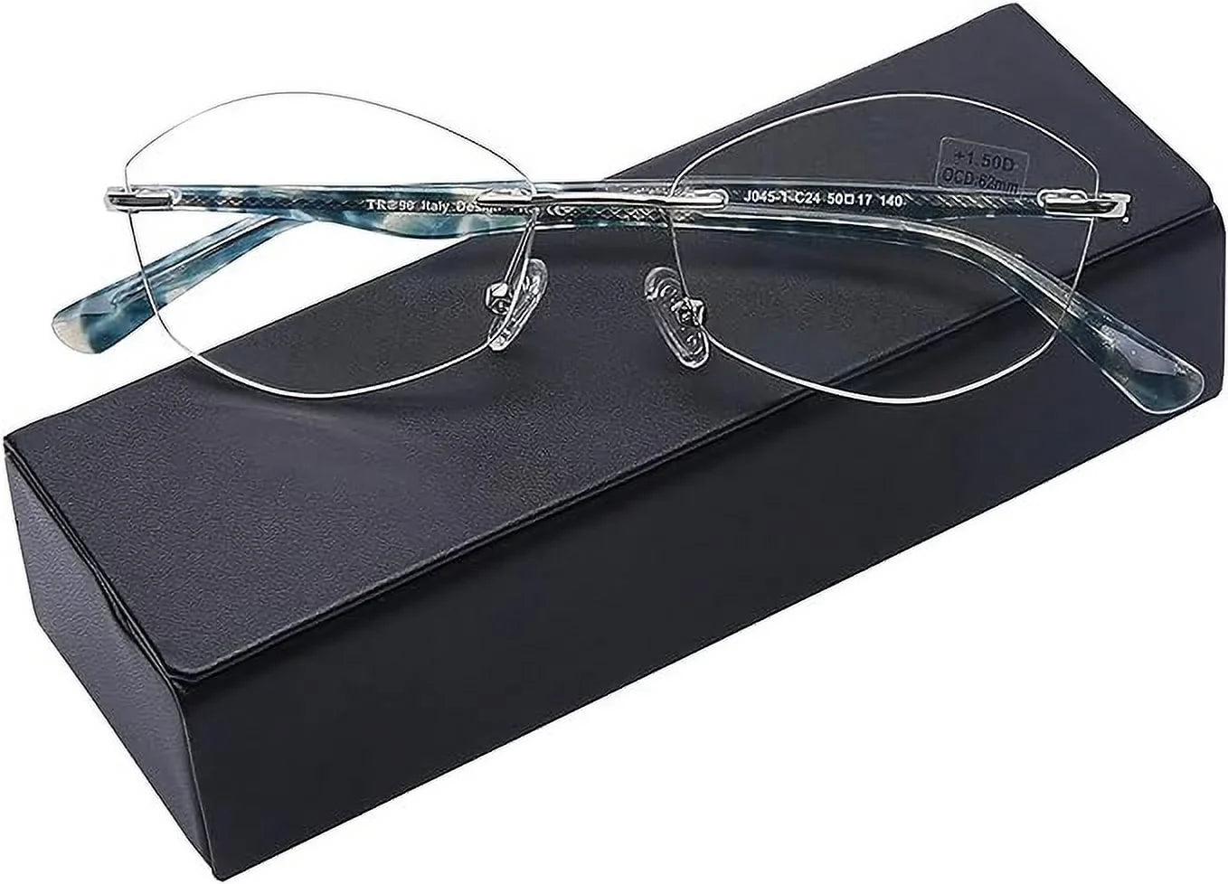 Glasses Protect Fashion Light Women Computer Blocking Rimless Reading 2.5 Ladies Frame, UV400 Readers Blue AQWANO Designer Clear Lens