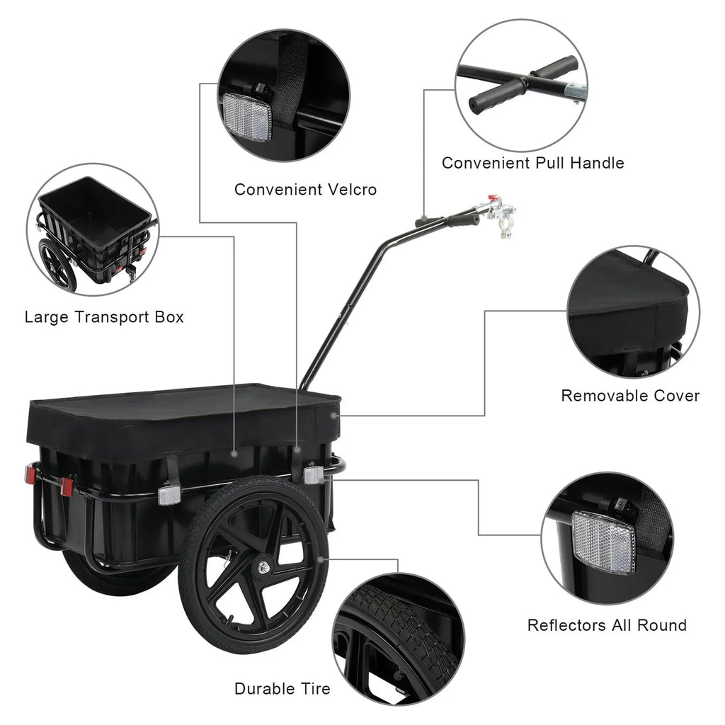 Coupler PEXMOR Trailer, Bicycle Cargo & Wagon Bike Waterproof Cover Trailer W/Universal
