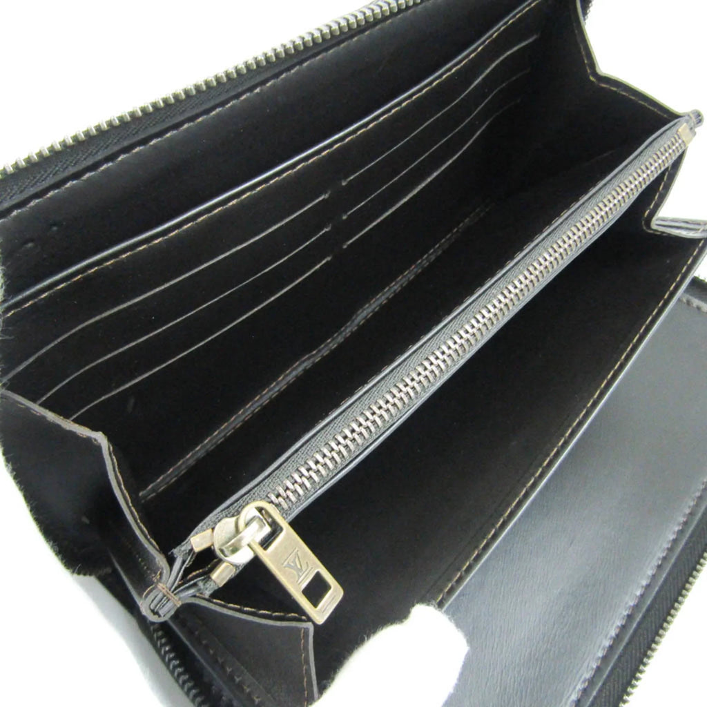 Wallet Men's Organizer Zippy M97025 (bi-fold) Utah Leather (Good) Long Vuitton Louis Pre-Owned Coffee Utah