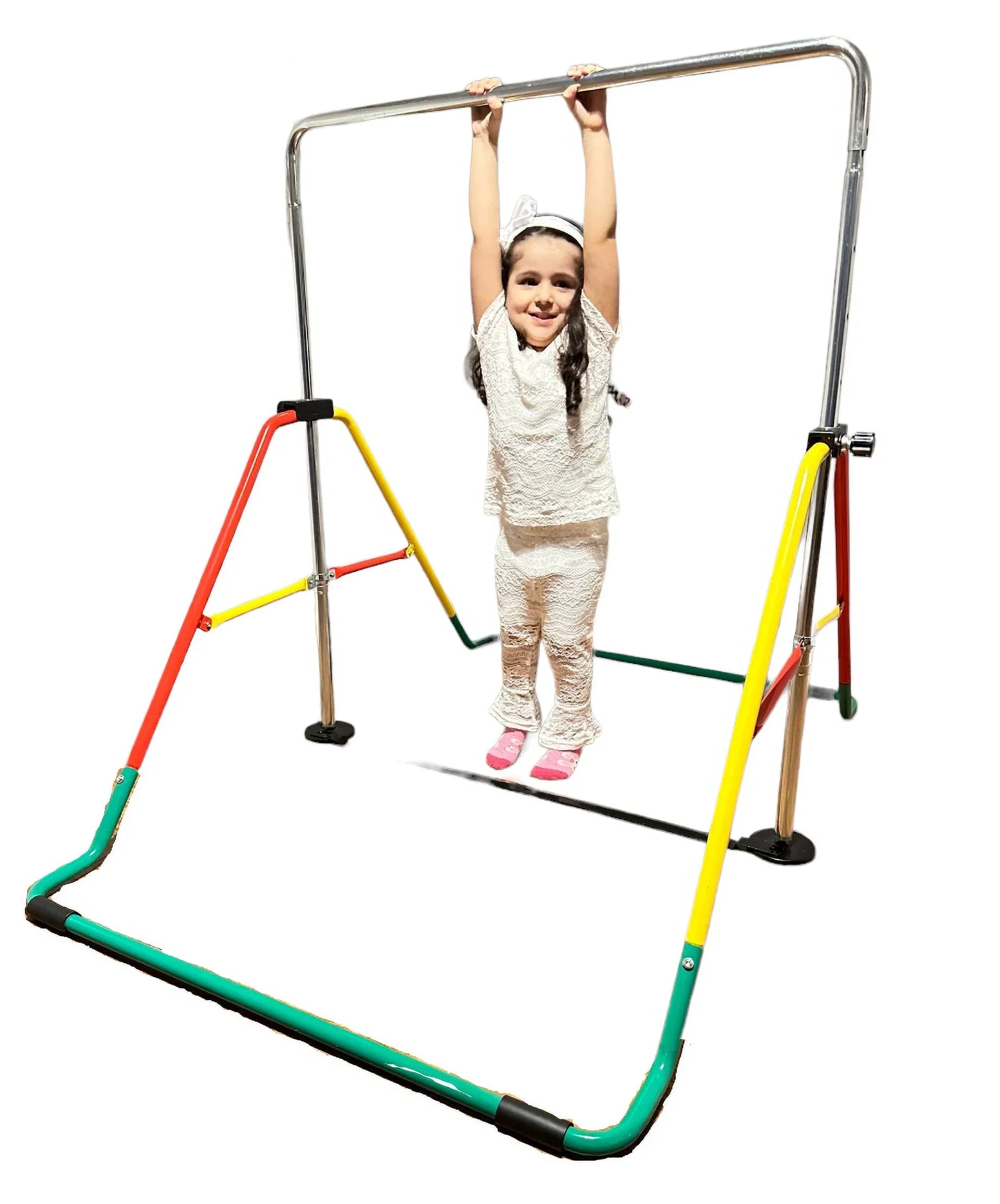 Horizontal Bar, Junior for Equipment Bar Expandable, Home - Monkey Gymnastics Red/Yellow Kip Kids Bar Folding, Playground Height-Adjustable Training,