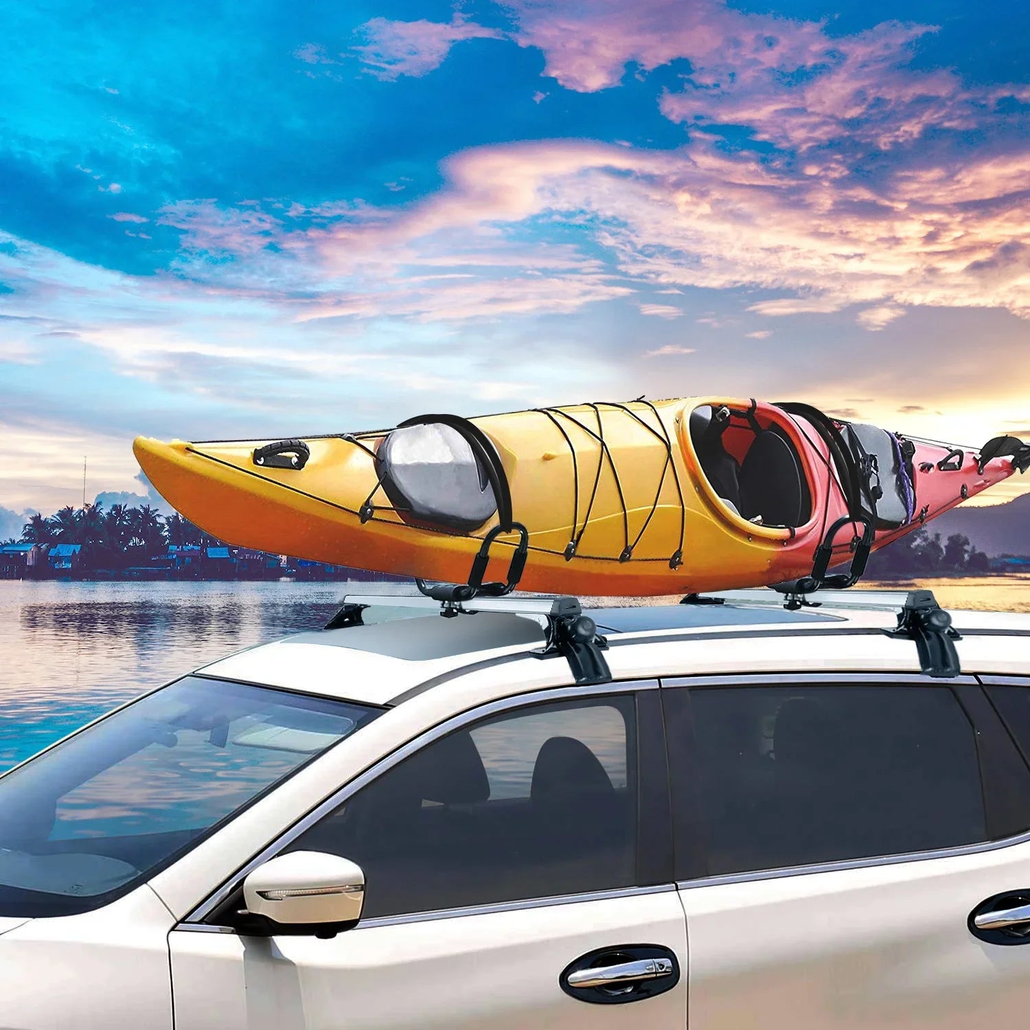 with Fit Without Roof Capacity for Rack Side Roof Car Most 47.24in Vehicle 165LBS Aluminum Wagon Rail Crossbars Cargo Car iMounTEK Roof Rack Carrier