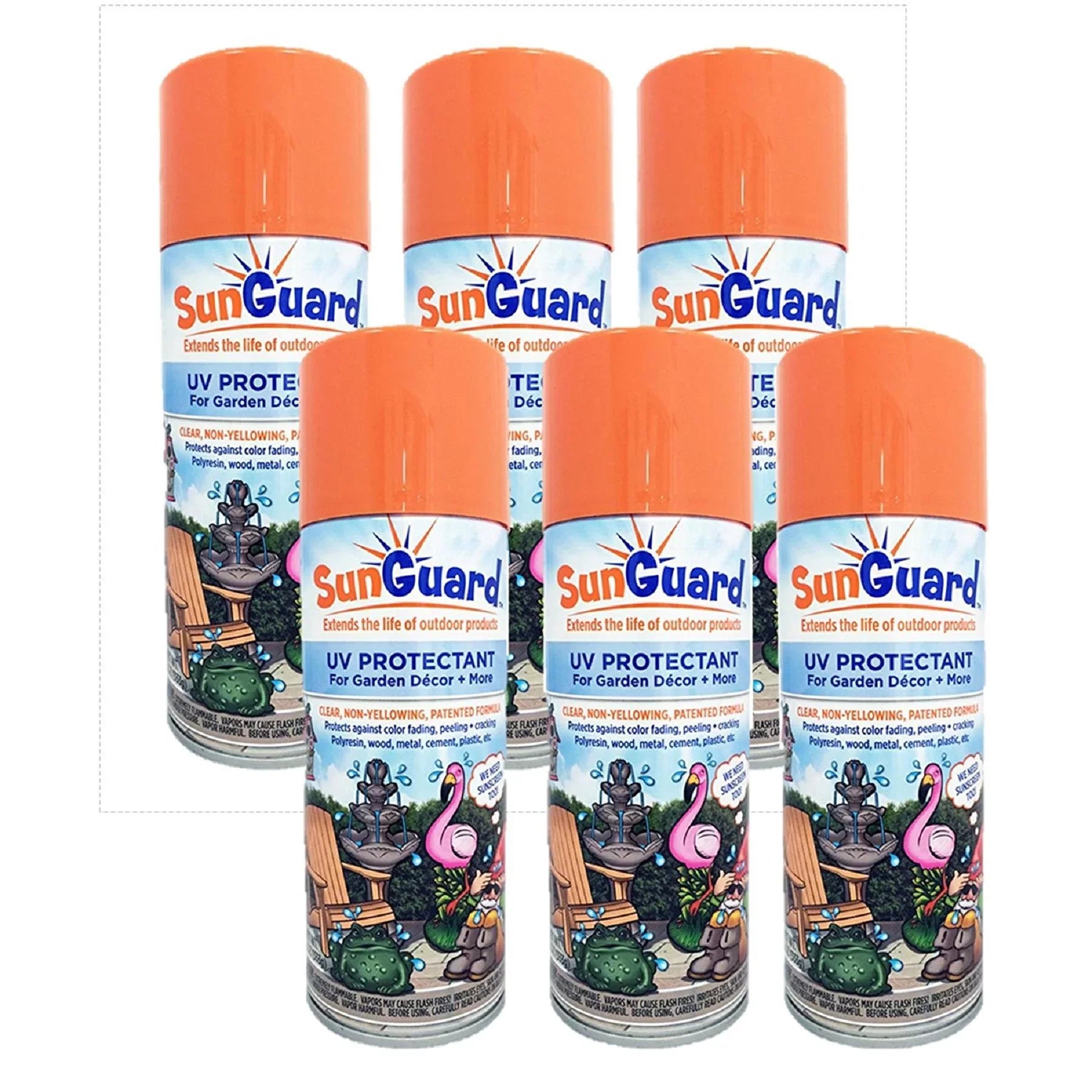 SUNGUARD Cracking Prevents Spray Peeling Outdoor and Fading Furniture More (6-Pack) UV for Decor, & Protectant