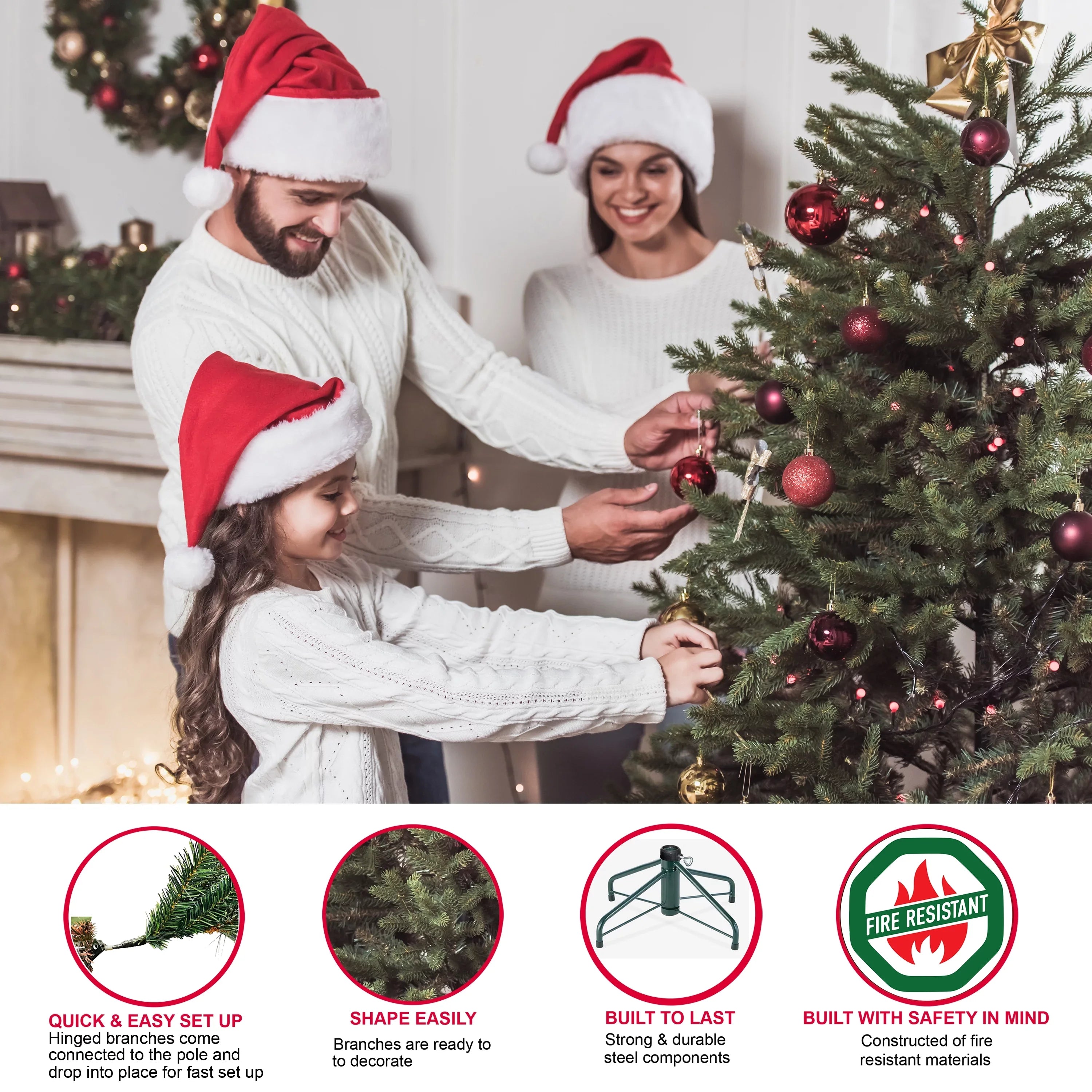 ft. Fir 800 Tree Christmas 9 Slim Artificial Pre-lit Lights Fraser UL Clear listed