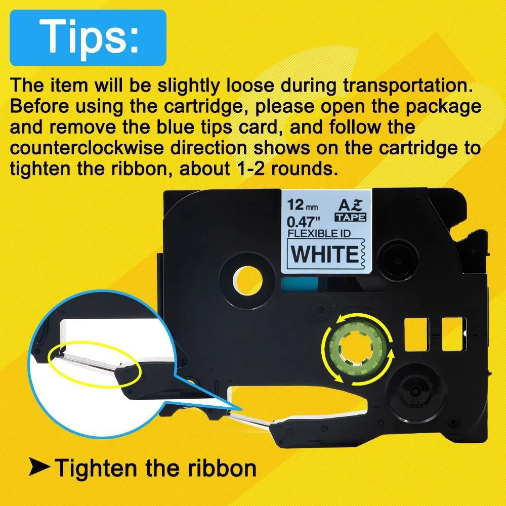 TZ-231 TZe-231 for 8m Wire use White H110 TZe-FX231 10PK Maker TZ PT-D210 H100 Compatible ID Flexible TZ-FX231 TZe D600 Cable GREENCYCLE Tape P-touch Label D400 Black 12mm Label on in Brother