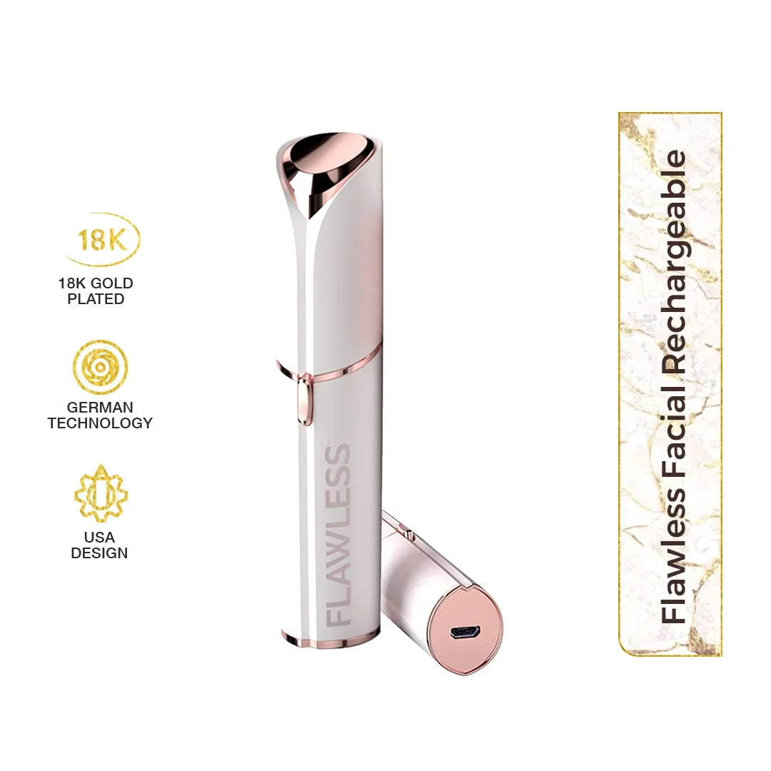 Original White Rechargeable Flawless Removal Finishing Facial Hair Touch