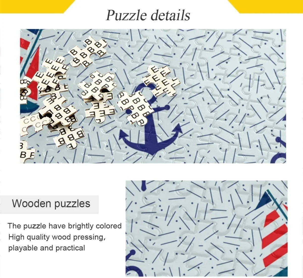 Theme Anchor Sea Lifebuoy Pieces Nautical Gift for Sailboat Marine and Kids Adults Wheel DIY Puzzles Wellsay Steering Jigsaw 1000 Decoration Puzzle