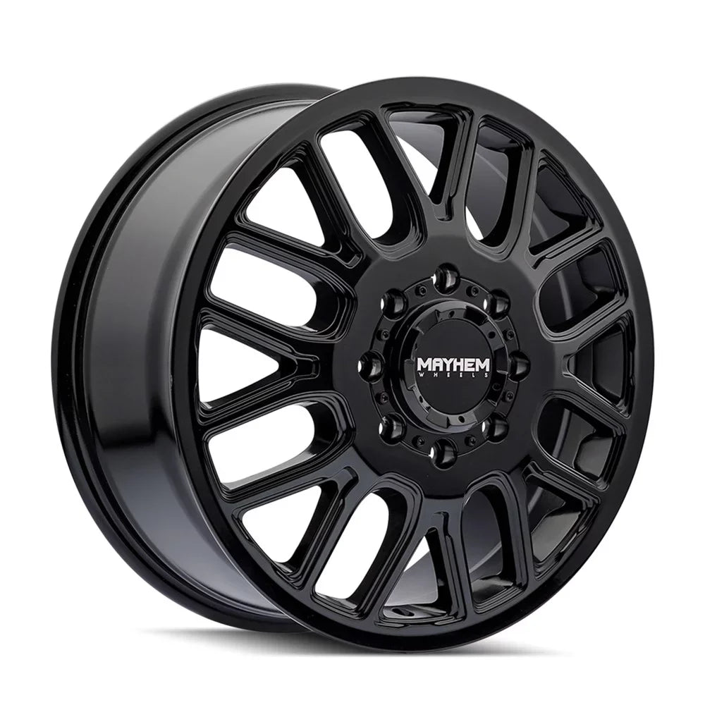 DUALLY Gloss 8x6.5 Wheel Mayhem Cogent Black FRONT 20x8.25 (115mm)