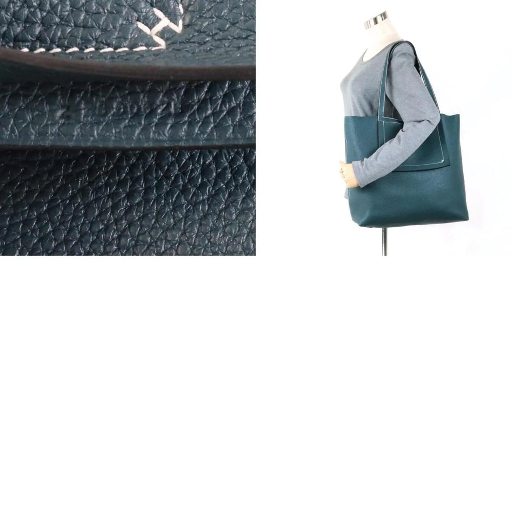 46 Unisex Tote Shoulder Clemence (Good) HERMES Taurillon Serie Pre-Owned Bag Vert Cypress Cover