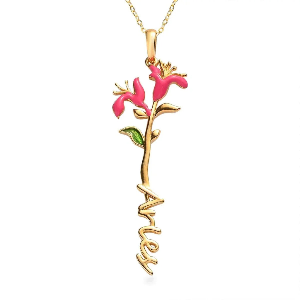 for Women Women Aries Honeysuckle Necklace Enameled 16-18" Pendant Gifts Jewelry Shop 925 Yellow Gold LC 14K Zodiac Birth for Green Women Size Sterling Gifts for Pink Plated Birthday Silver