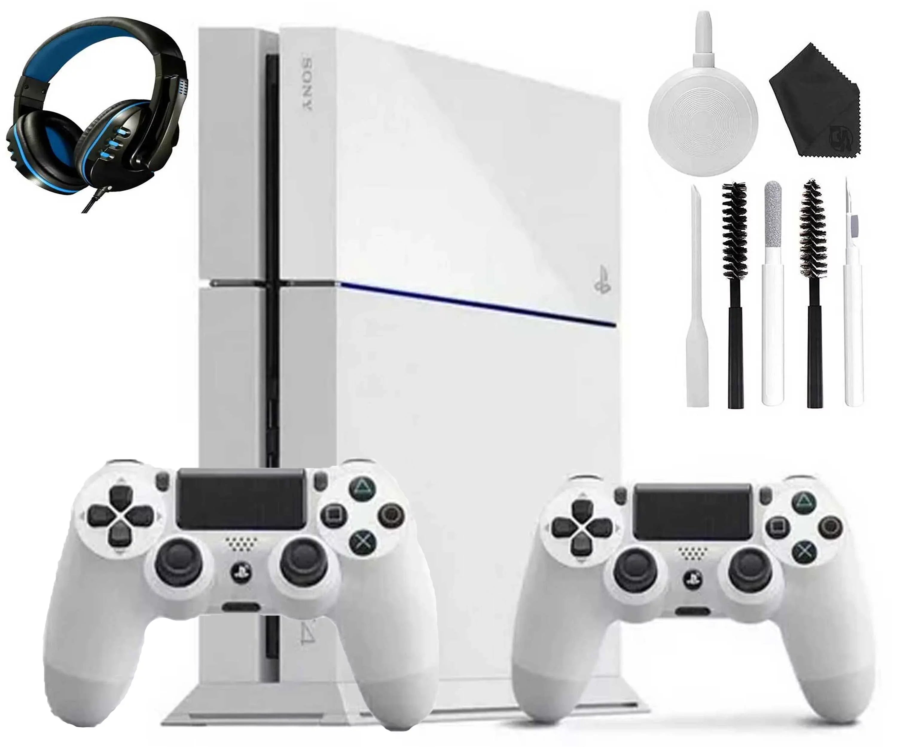 Headset PlayStation Console Cleaning 4 With 500GB Sony 2 White, Like Kit Controller New Gaming