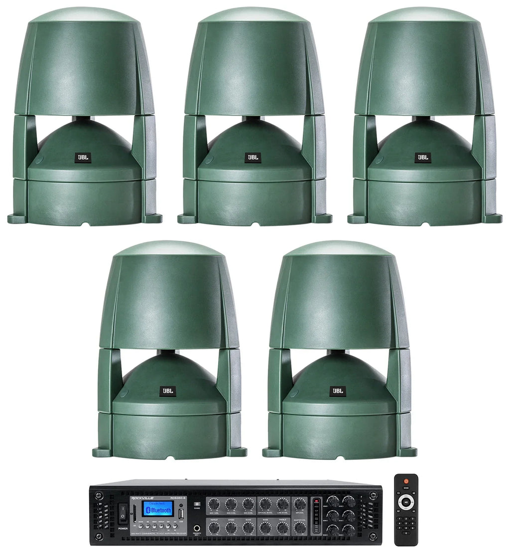 Amplifier Commercial (5) + Outdoor Speakers JBL 70v 88M CONTROL 8" Landscape