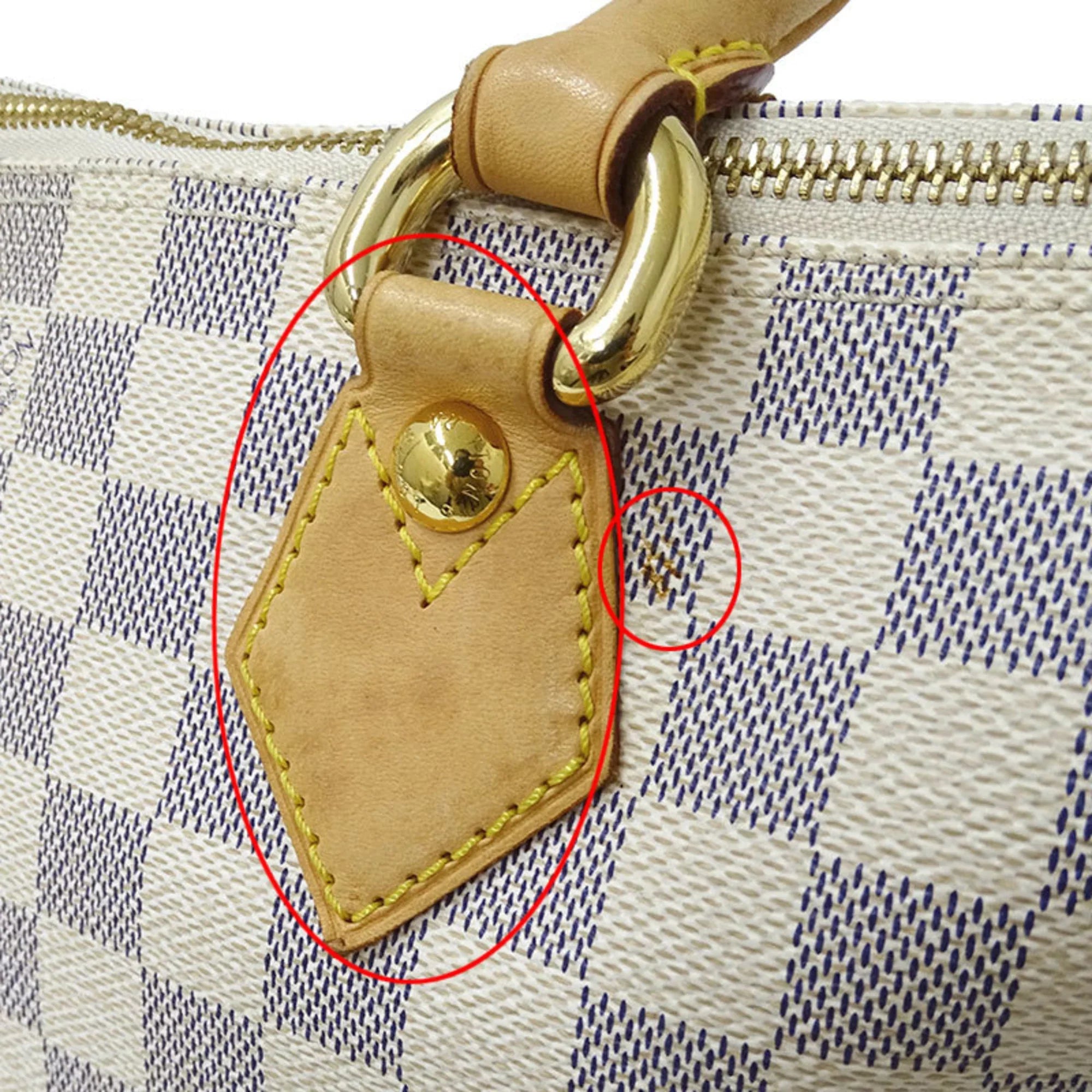 Bag White PM Gray Ladies Saleya LOUIS N51186 VUITTON Tote Authenticated Vuitton Damier Handbag Azul Used Louis